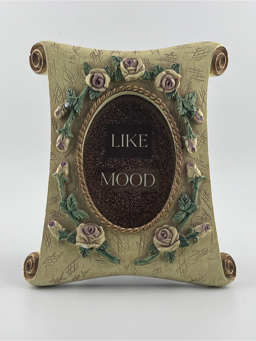 Floral Scroll Picture Frame in Sage Green and Gold